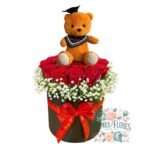 Box Cilindro 12 Rosas + Peluche