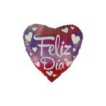 Globo Metalizado Corazón Feliz Día 45cm