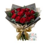 Ramo 12 Rosas Rojas + Eucalipto