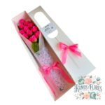 Caja 12 Rosas Eternas De Jabón Rosadas