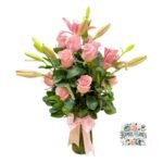 Florero 16 Rosas + Lirios