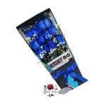 Caja 12 Rosas Azules + Chocolate Hershey