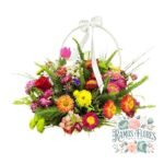 Arreglo Cesta Mix Primaveral Flores de Temporada