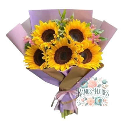 Ramo 5 Girasoles + Astromelias