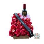 Box Caja 20 Rosas Eternas De Jabón + Botella De Vino