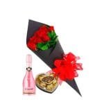 Ramo 6 Rosas Rojas + Bombones + Botella Espumante