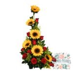 Arreglo 12 Rosas + 6 Girasoles