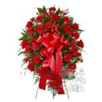 Corona De Rosas + Claveles + Mini Claveles Rojos + Atril