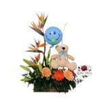 Arreglo 4 Gerberas + Lirios + Peluche + Globo