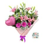 Ramo de 7 Lirios + 3 Gerberas + Globo