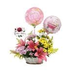 Arreglo Cesta Primaveral + Globos