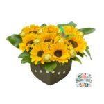 Box Corazón 8 Girasoles + 8 Bombones