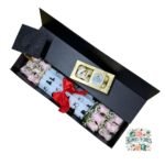 Caja Graduación 12 Rosas Rosadas + Bombones Ferrero