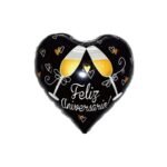 Globo Metalizado Corazón Feliz Aniversario 45cm