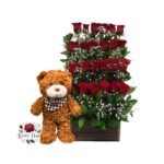 Arreglo 24 Rosas + Peluche