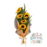 Ramo 5 Girasoles + Hermoso Follaje Verde