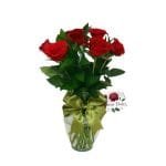 Florero 6 Rosas Rojas