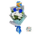 Ramo 2 Rosas Azules + Margaritas + Auto Hot Wheels