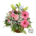 Arreglo Cesta Gerberas + Rosas+ Lirios