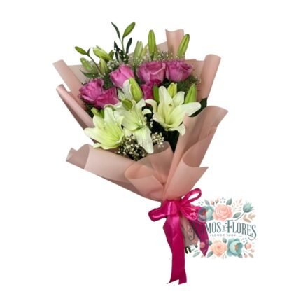 Ramo 6 Rosas + 6 Lirios