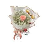Ramo 1 Rosa + Bombones Ferrero