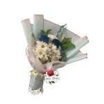 Ramo 2 Rosas Azules + Margaritas