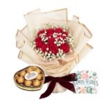 Ramo 12 Rosas Rosadas + Bombones Ferrero