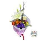 Ramo Primaveral de 1 Rosa + Lirio + Flores de Temporada