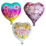 Globo Metalizado Corazón Feliz Día Mamá 45cm