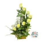 Arreglo Fúnebre de 8 Rosas + Ilusión