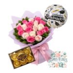 Ramo 20 Rosas + Caja Bombones + Globo