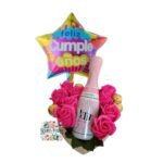 Box Corazón 9 Rosas Eternas De Jabón + Bombones + Globo + Espumante