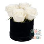 Box Cilindro 4 Rosas Blancas