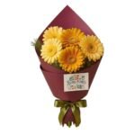 Elegante Ramo 5 Gerberas Amarillas