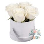 Box Cilindro 4 Rosas Blancas