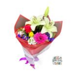 Ramo Primaveral + Rosa + Gerbera + Lirio