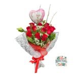 Ramo 12 Rosas Rojas + Globo