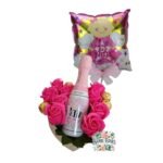 Box Corazón 9 Rosas Eternas De Jabón + Bombones + Espumante + Globo
