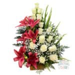 Arreglo Fúnebre de 15 Rosas + Lirios