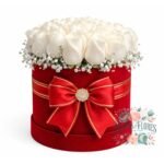 Box Cilindro 18 Rosas Blancas