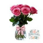 Florero 6 Rosas Rosadas