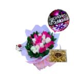 Ramo 20 Rosas + Caja Bombones + Globo