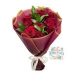 Ramo 10 Rosas Rojas + Ruscus