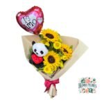 Ramo 3 Girasoles + Peluche + Globo
