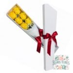 Caja Premium 6 Rosas Amarillas