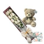Caja 12 Rosas + Peluche
