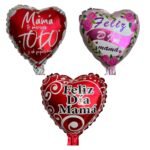Globo Metalizado Corazón Feliz Día Mamá 25cm