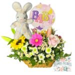 Arreglo Cesta Mix + Peluche + Globo