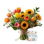 Ramo de 10 Tulipanes + 4 Girasol